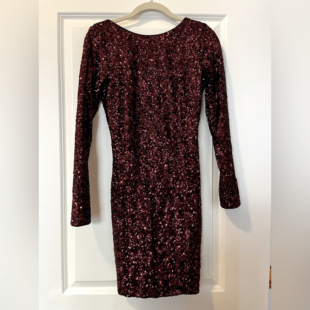Dress The Population | Sequin Dress | Burgundy | Small